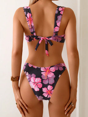 Biquíni Meia Taça Floral Com Alças Largas