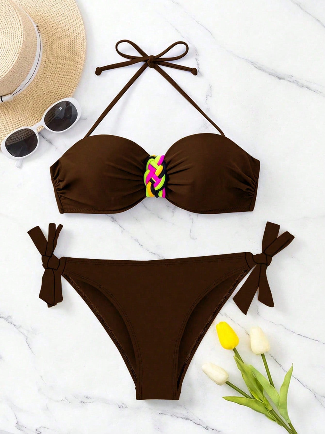 Biquíni Tomara Que Caia Com Detalhe Trançado Lateral