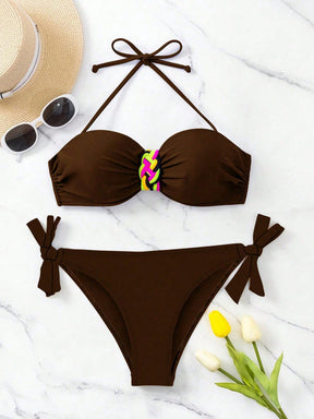 Biquíni Tomara Que Caia Com Detalhe Trançado Lateral