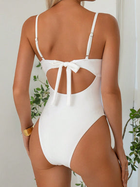 Maiô Meia Taça Com Alças De Corrente Estilo Sofisticado