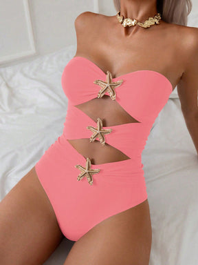 Maiô Tomara Que Caia Com Recortes E Apliques De Estrela