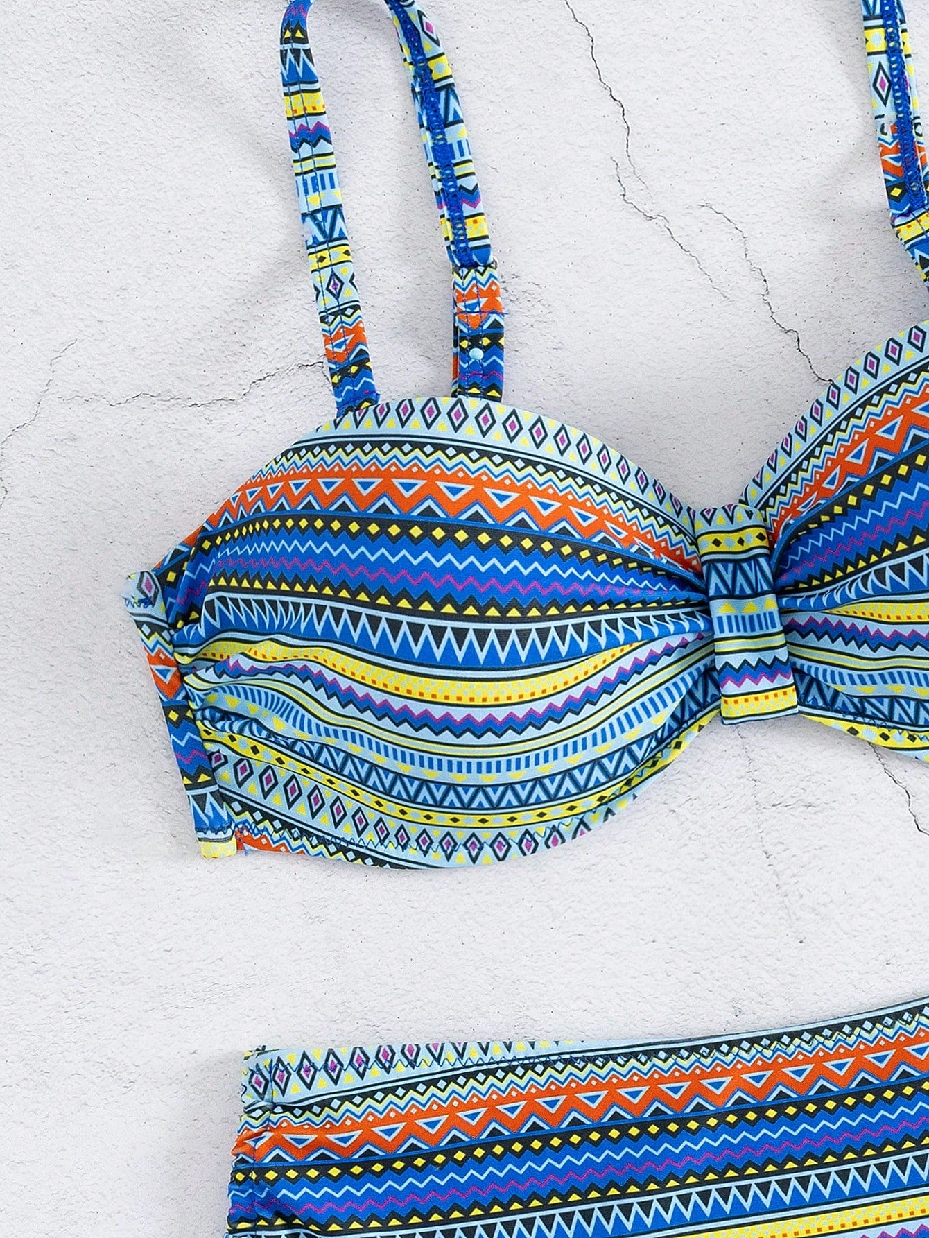 Biquíni Meia Taça Cintura Alta Estampa Étnica