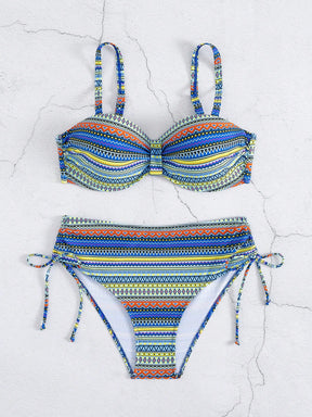Biquíni Meia Taça Cintura Alta Estampa Étnica