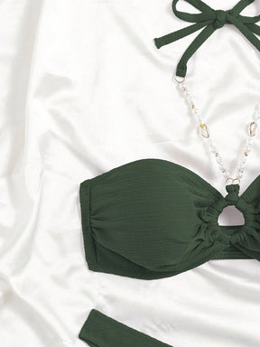 Biquíni Tomara Que Caia Texturizado Com Detalhe De Pérolas