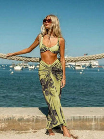 Conjunto Meia Taça Com Saia Longa De Tule Estampado