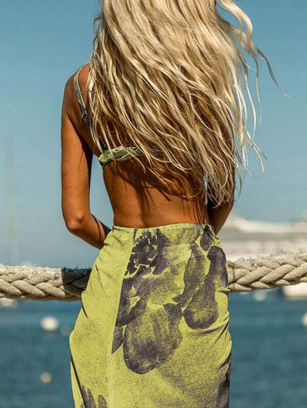 Conjunto Meia Taça Com Saia Longa De Tule Estampado