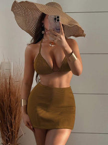 Conjunto Triângulo Com Saia Reta Estilo Minimalista