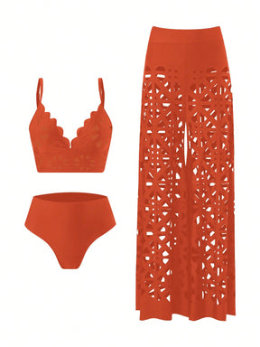 Conjunto Com Top Recortado E Calça Vazada Geométrica