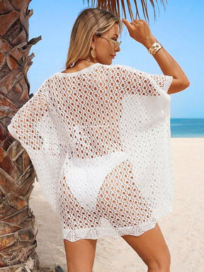 Saída De Praia Tramada Com Modelagem Solta Estilo Resort